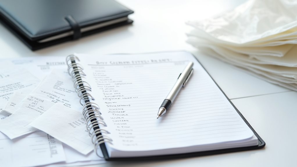 organized documentation for deductions
