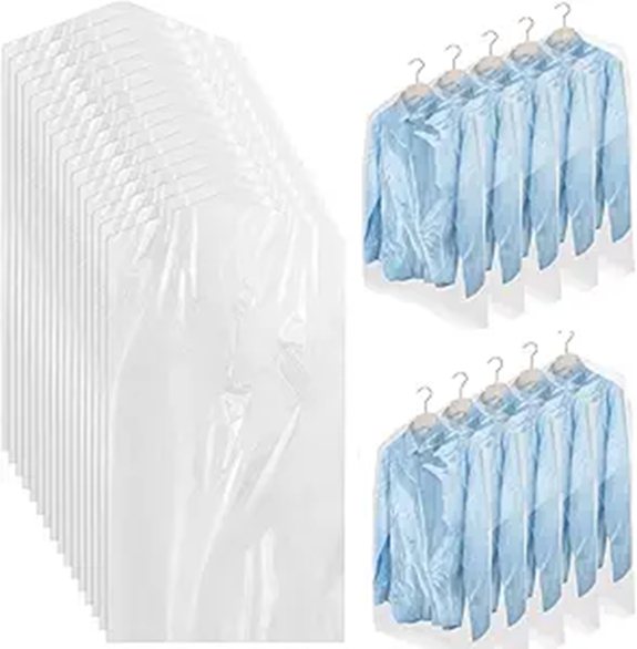 100-Pack Dry Cleaning Plastic Bags for Clothes