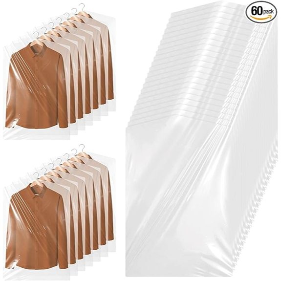 60 Pcs Dry Cleaning Bags 35.4x23.6 in